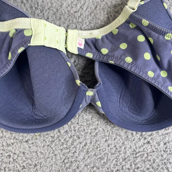 Victoria's Secret Women Bra 36D Blue Polka Dot Lined Perfect Coverage Underwire - Picture 6 of 7